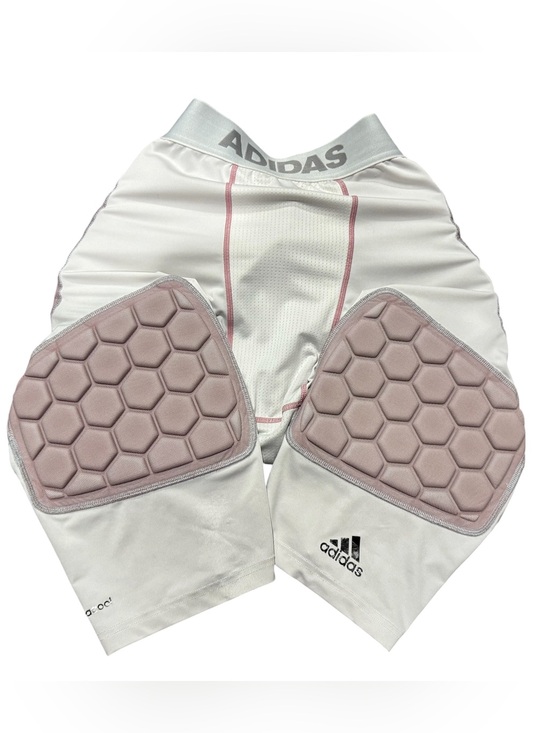 adidas Pants - Adidas techfit padded compression shorts women’s size XL White Pink